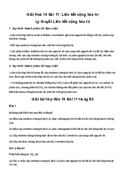 Giải Hoá học 10 Bài 11: Liên kết cộng hóa trị | Cánh diều