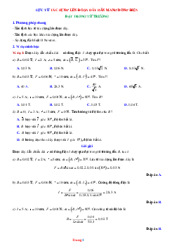 Phương pháp giải lực từ tác dụng lên dây dẫn mang dòng điện đặt trong từ trường