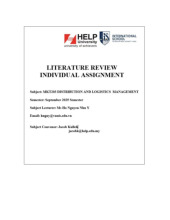 Logistics management overview: Key concepts and challenges môn Logistics | Trường Quốc tế - Đại học Quốc gia Hà Nội