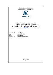 Bài tập, bài kết thúc môn nguyên lý thống kê kinh tế | Trường đại học Điện Lực