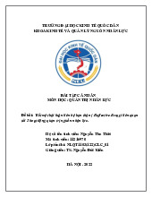 Viết một bài luận liên hệ bản thân ( Reflective Essay) liên quan tới 3 hoạt động quản trị nguồn nhân lực | Bài tập cá nhân môn Quản trị nhân lực