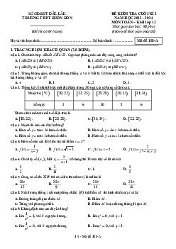 Đề cuối kỳ 1 Toán 11 năm 2023 – 2024 trường THPT Buôn Đôn – Đắk Lắk