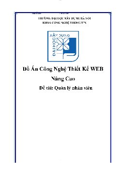 Đồ án môn Công nghệ thiết kế Web nâng cao đề tài "Quản lý nhân viên"