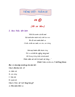 Bài tập cuối tuần lớp 3 môn Tiếng Việt Kết nối tri thức - Tuần 19 (Nâng cao)