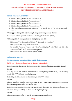 Luyện thi HSG Toán 6 chủ đề: Chứng minh một số không phải là chính phương