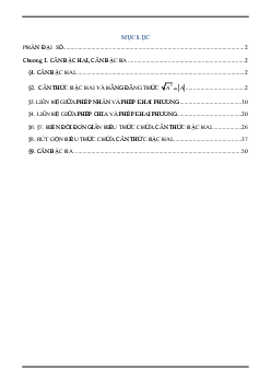 Phương pháp giải các dạng toán căn bậc hai, căn bậc ba