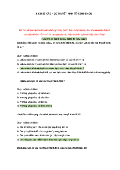 Trắc nghiệm môn Lịch sử các học thuyết kinh tế (Có đáp án)