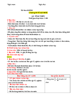 Giáo án Toán 7 C2 - Bài 5. Tỉ lệ thức | Cánh diều