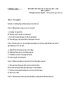Đề thi học kì 2 môn Hoạt động trải nghiệm hướng nghiệp 7 năm 2022 - 2023 sách Chân trời sáng tạo - Đề 2