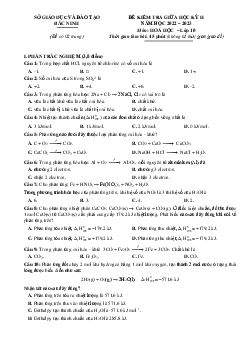 Đề kiểm tra giữa HKII Hóa 10 Sở GD Bắc Ninh 2022-2023(có đáp án)
