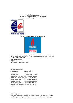 Phân tích báo cáo tài chính của Tổng Công ty Phân bón và Hóa chất dầu khí | Bài tập môn Marketing | Trường Cao đẳng thực hành FPT