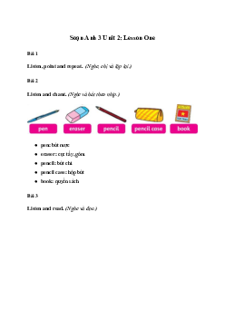 Giải Tiếng Anh lớp 3 Unit 2: Lesson One | Family and Friends