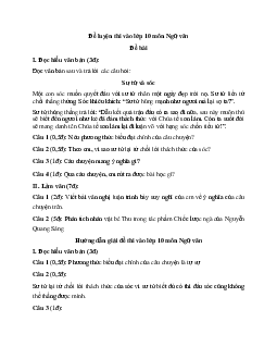 Đề thi tuyển sinh lớp 10 môn Văn (Đề 3)