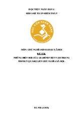 Báo cáo nhóm: Biến đổi gia đình Việt Nam trong thời kỳ quá độ lên CNXH môn Chủ nghĩa xã hội khoa học | Học viện Ngân hàng