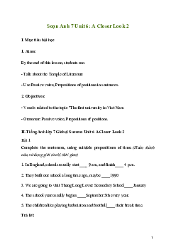 Giải Tiếng Anh 7 Unit 6: A Closer Look 2 | Global Success