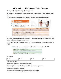 Giải Unit 2 Listening | Tiếng Anh 11 Global Success