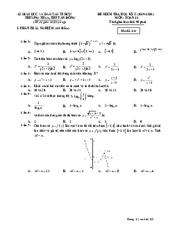Đề thi học kì 1 Toán 12 năm 2019 – 2020 trường An Đông – TP HCM