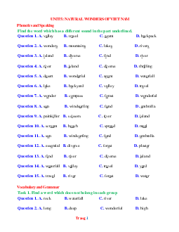 Trắc nghiệm Tiếng Anh 6 Global Success Bài 5 Natural Wonders Of Viet Nam (có lời giải)