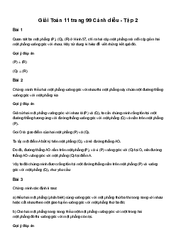 Giải Toán 11 Bài 4: Hai mặt phẳng vuông góc | Cánh diều
