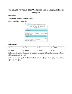 Tiếng Anh 7 Friends Plus Workbook Unit 7 Language Focus trang 45