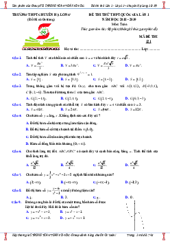 Đề thi thử Toán THPT Quốc gia 2019 trường chuyên Hạ Long – Quảng Ninh lần 1