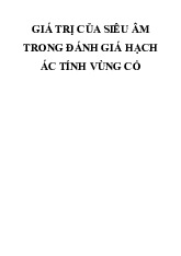 Đánh Giá Siêu Âm Trong Chẩn Đoán Hạch Ác Tính Vùng Cổ | Tài liệu Chuẩn đoán hình ảnh