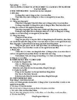 Giáo án Công nghệ 8 Bài 11: Dụng cụ bảo vệ an toàn điện và biện pháp an toàn điện | Cánh diều