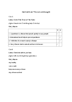 Giải Tiếng Anh 7 Unit 8: The real world | Explore English