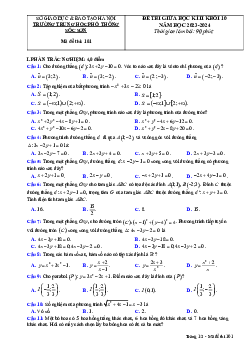 Đề thi giữa học kì 2 Toán 10 năm 2023 – 2024 trường THPT Sóc Sơn – Hà Nội
