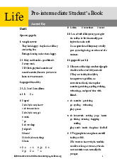 Answer Key for Life A2-B1 Student’s Book Units 1-5