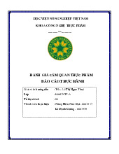 Báo cáo Thực hành Cảm quan Thực phẩm K66CNTP-A Môn Food Processing | Trường Học Viện nông nghiệp Việt Nam