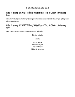 Giải Bài 3: Bàn tay cô giáo trang 66 VBT Tiếng Việt lớp 3 Tập 1 Chân trời sáng tạo