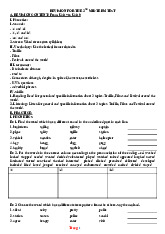 Đề Cương Ôn Tập Giữa HK2 Tiếng Anh 7 Năm Học 2025-2026