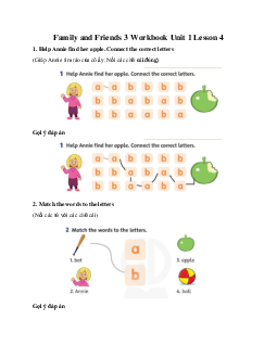 Family and Friends 3 Workbook Unit 1 Lesson 4