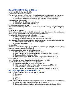 Lý thuyết và bài tập luyện tập Tin học 6 bài 15: Chỉnh sửa văn bản | Chân trời sáng tạo