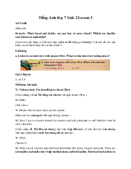 Tiếng Anh 7 Smart World Unit 2 Lesson 3