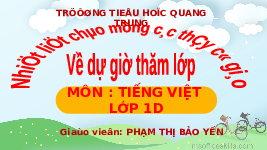 Giáo án điện tử Tiếng Việt 1 Tập 2 Chủ Đề 2 Bài 4 Kết nối tri thức: Quạt cho bà ngủ