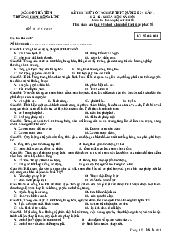 Đề thi thử THPT Quốc gia năm 2023 môn GDCD lần 1 trường THPT Hồng Lĩnh, Hà Tĩnh