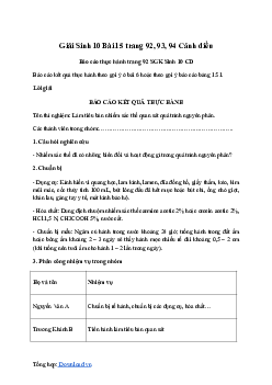 Giải Sinh học 10 Bài 15: Thực hành làm tiêu bản nhiễm sắc thể để quan sát quá trình nguyên phân, giảm phân ở tế bào thực vật, động vật | Cánh diều