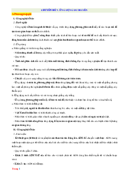 Đề cương môn Sinh học 9 phần Ứng dụng di truyền (có đáp án)