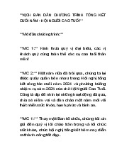 KỊCH BẢN DẪN CHƯƠNG Trình TỔNG KẾT CUỐI NĂM 2024 - HỘI NGƯỜI CAO TUỔI