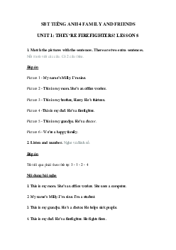 Sách bài tập Family and Friends 4 Unit 1 lesson 5