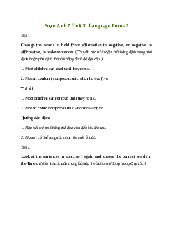 Giải Tiếng Anh 7 Unit 5: Language Focus 2 | Friends Plus