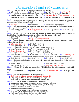 TOP 56 câu trắc nghiệm các nguyên lý nhiệt động lực học Vật lý 10 (có đáp án)
