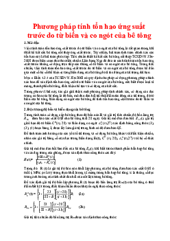 Phương pháp tính tổn hao ứng suất trước do từ biến và co ngót của bê tông?