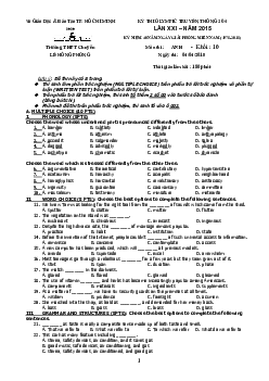 Đề thi Olympic truyền thống 30-4 năm 2015 môn Tiếng Anh 10
