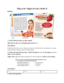 Tiếng Anh 7 Right On Unit 3 Skills 3f