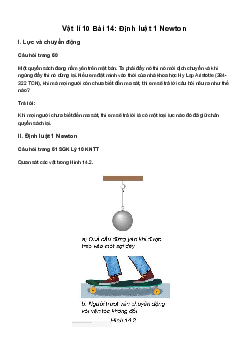 Giải Vật lí 10 Bài 14: Định luật 1 Newton | Kết Nối Tri Thức