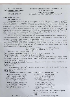 Đề thi tuyển sinh vào 10 môn Ngữ Văn (chuyên) của Sở GD&ĐT Hà Nam năm học 2024 - 2025