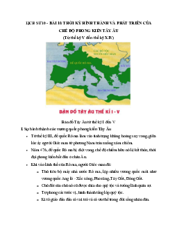 Lịch sử 10 bài 10: Thời kì hình thành và phát triển của chế độ phong kiến ở Tây Âu (từ thế kỉ V đến thế kỉ XIV)